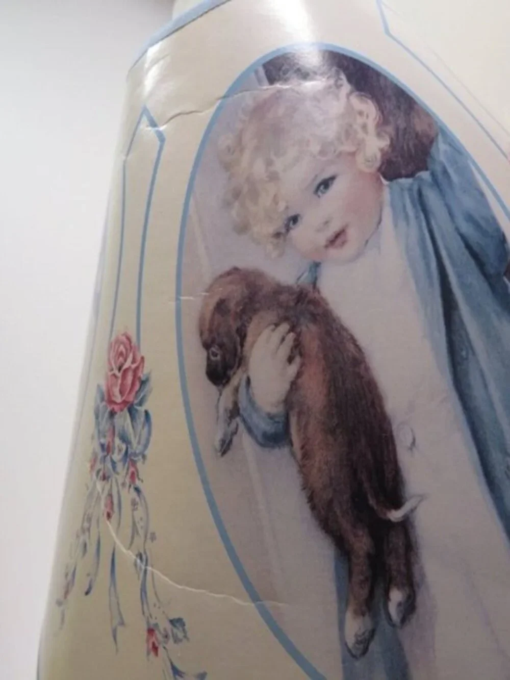 Vintage 50s Retro Nursery Lamp & Wallpaper Border Bessie Pease Gutmann Style Set